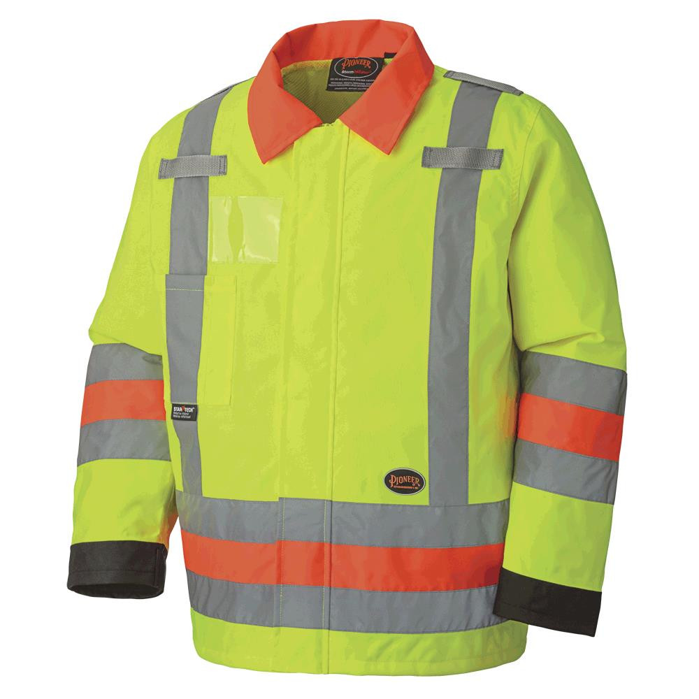 Hi-Vis Traffic Control Safety Jacket – 100% Waterproof – Hi-Vis Yellow/Green – 2XL