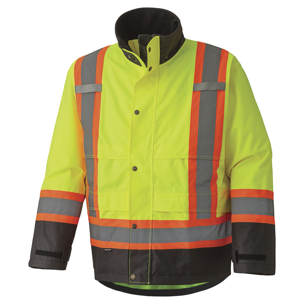Hi-Vis Traffic Control Safety Jacket – 100% Waterproof – Hi-Vis Yellow/Green – 3XL