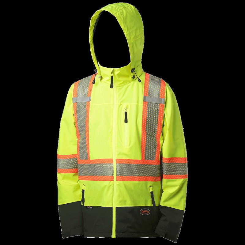 Hi-Vis Traffic Control Safety Jacket – 100% Waterproof – Hi-Vis Yellow/Green – L
