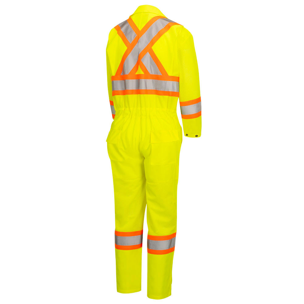 Hi-Vis Traffic Safety Coveralls – Zipper Closure – Hi-Vis Yellow/Green – 4XL