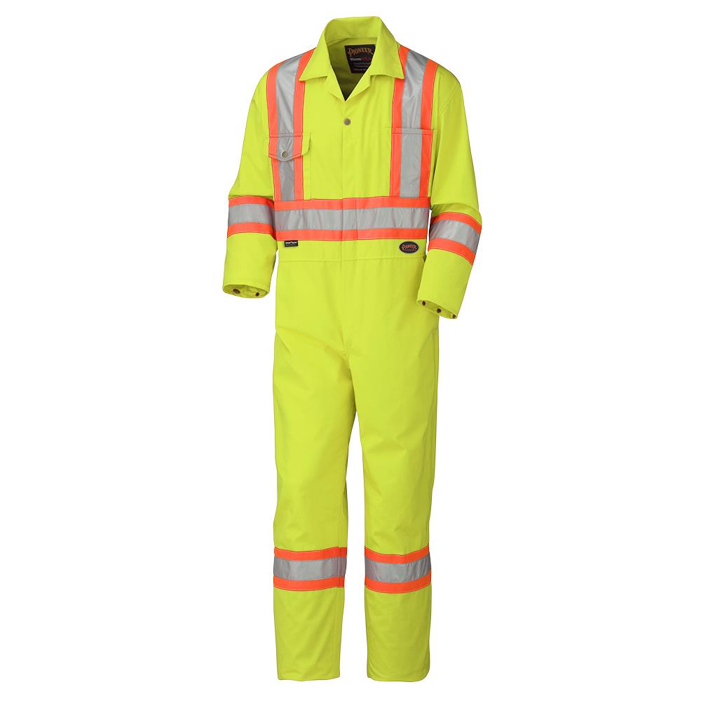 Hi-Vis Traffic Safety Coveralls – Zipper Closure – Hi-Vis Yellow/Green – S
