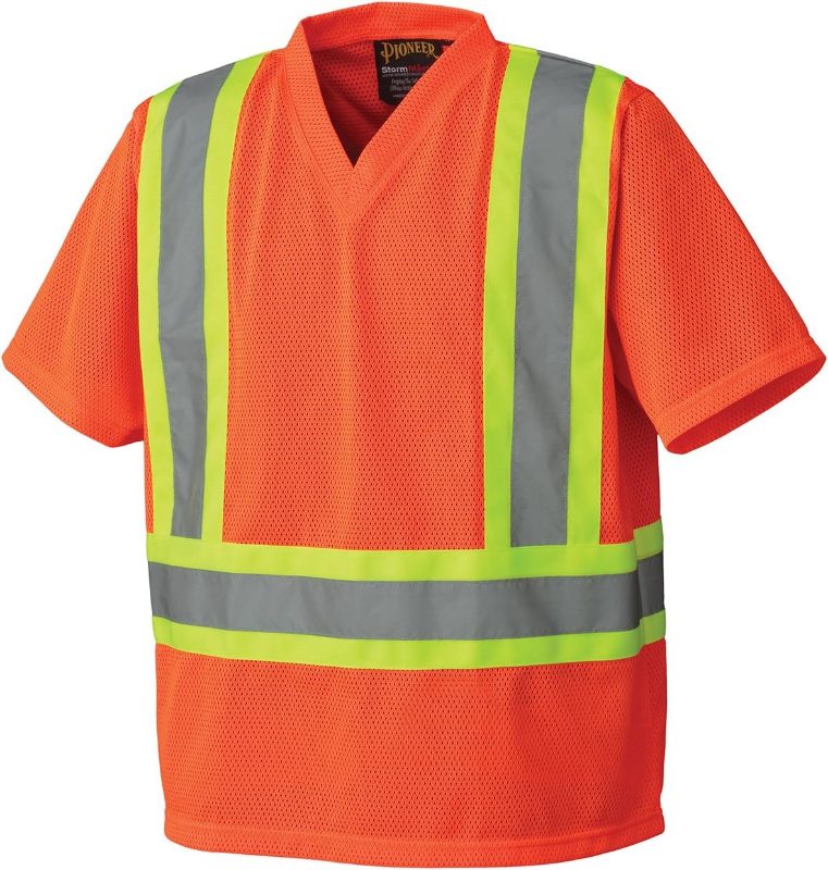 Hi-Vis Poly Mesh Safety T-Shirt – Hi-Vis Orange – XL