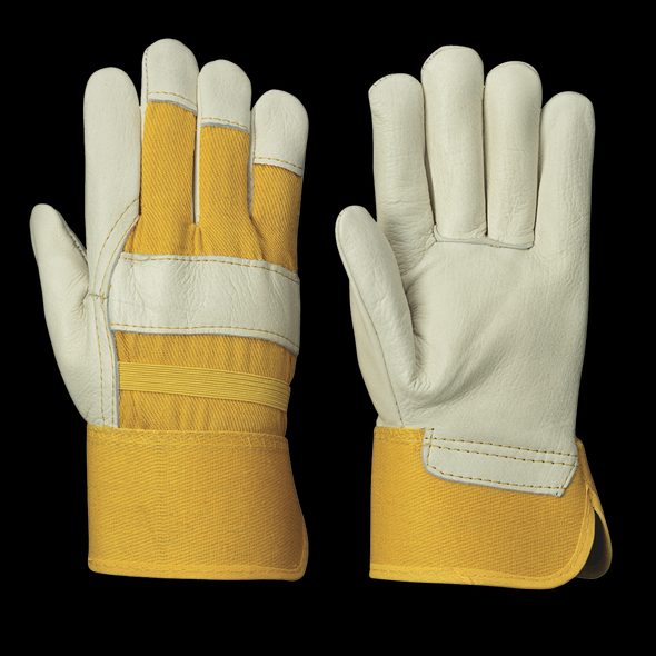 Insulated Fitter's Cowgrain Glove – Yellow/Black – XL