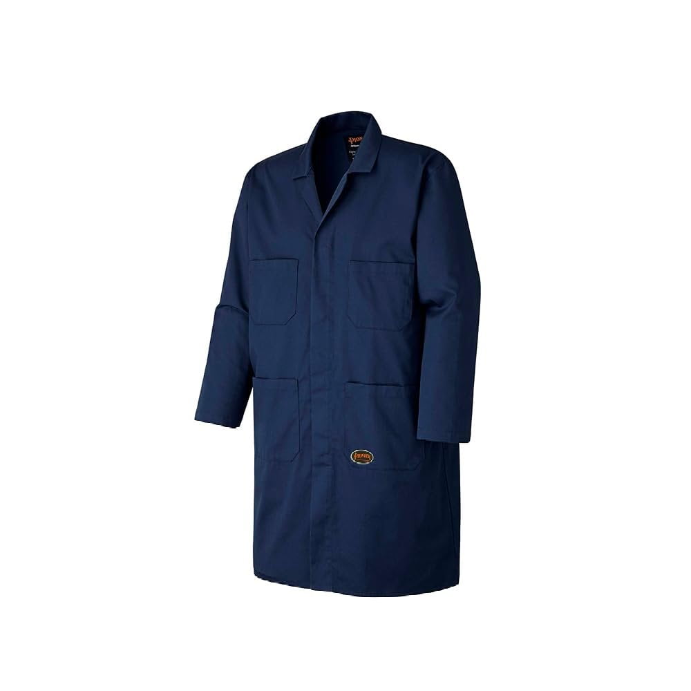 Poly/Cotton Shop Coat – Snap Double Placket Closure – Navy – 2XL