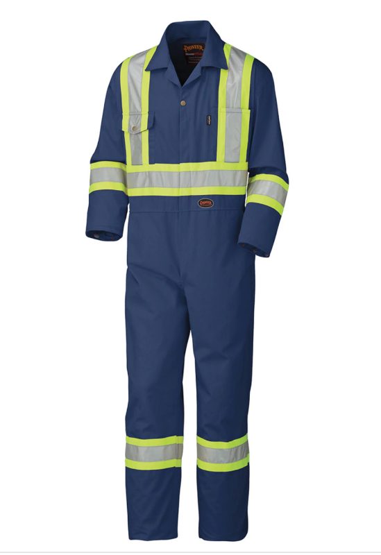 Poly/Cotton Coveralls – Zipper Closure – Navy – 48 – Tall