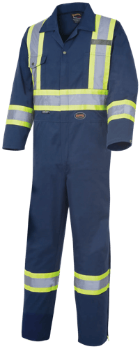 Poly/Cotton Coveralls – Zipper Closure – Navy – 50