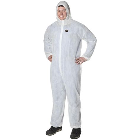 Polypropylene Disposable Coveralls – Zipper Closure – 50/CS – White – M