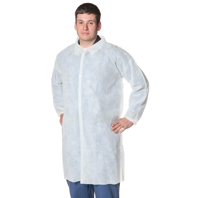 Polypropylene Disposable Lab Coats – 10 pk – White – 3XL