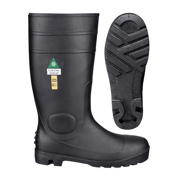 Steel Toe/Plate PVC Boot – Black – 8