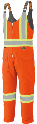 Hi-Vis Quilted Cotton Duck Safety Overalls – Hi-Vis Orange – 4XL