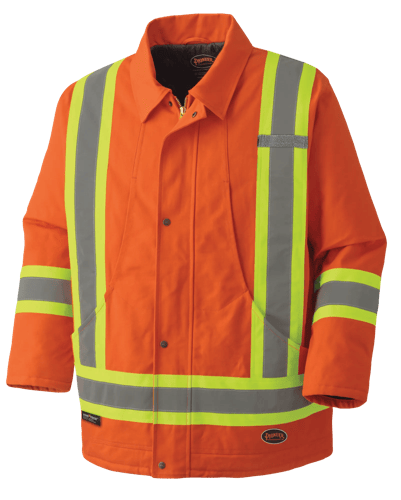 Hi-Vis Quilted Cotton Duck Safety Parka – Hi-Vis Orange – 2XL