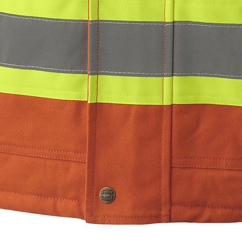 Hi-Vis Quilted Cotton Duck Safety Parka – Hi-Vis Orange – 3XL