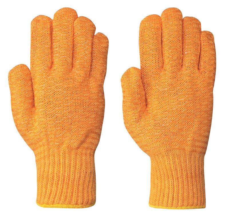 Orange Seamless Knit Criss-Cross Nylon Glove – XL