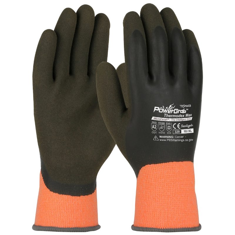 Hi-Vis Seamless Knit/Latex Glove – Hi-Vis Yellow/Green – XL