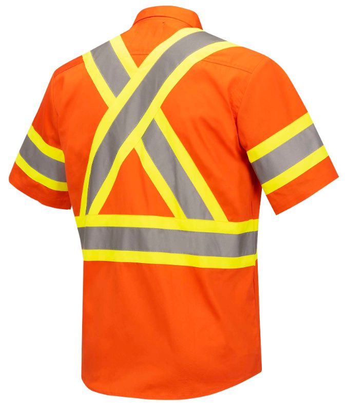 Hi-Vis CoolPass® Short-Sleeved Safety Shirt – Reflective Patch on Sleeve – Hi-Vis Yellow/Green – S
