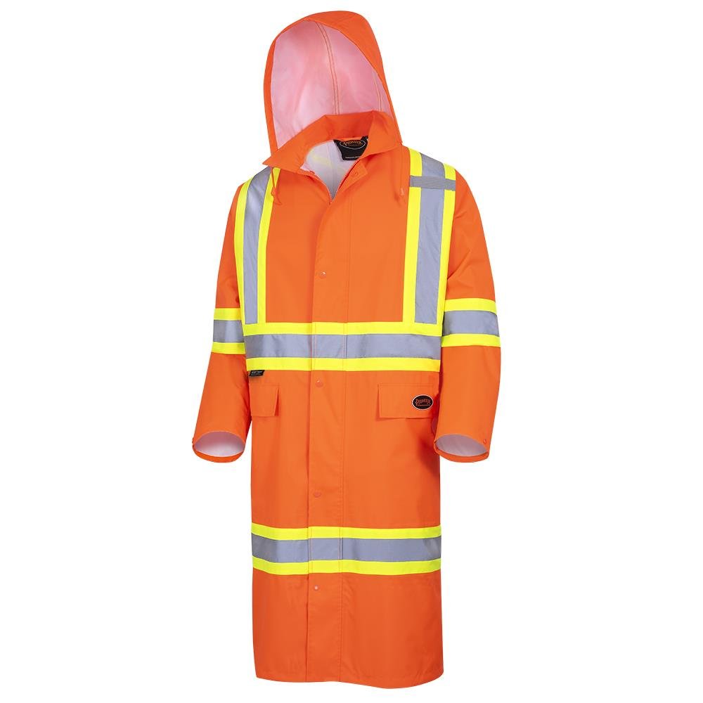 "The Rock" Women's Hi-Vis 300D Oxford Poly Jacket – PU Coated – Hi-Vis Orange – M