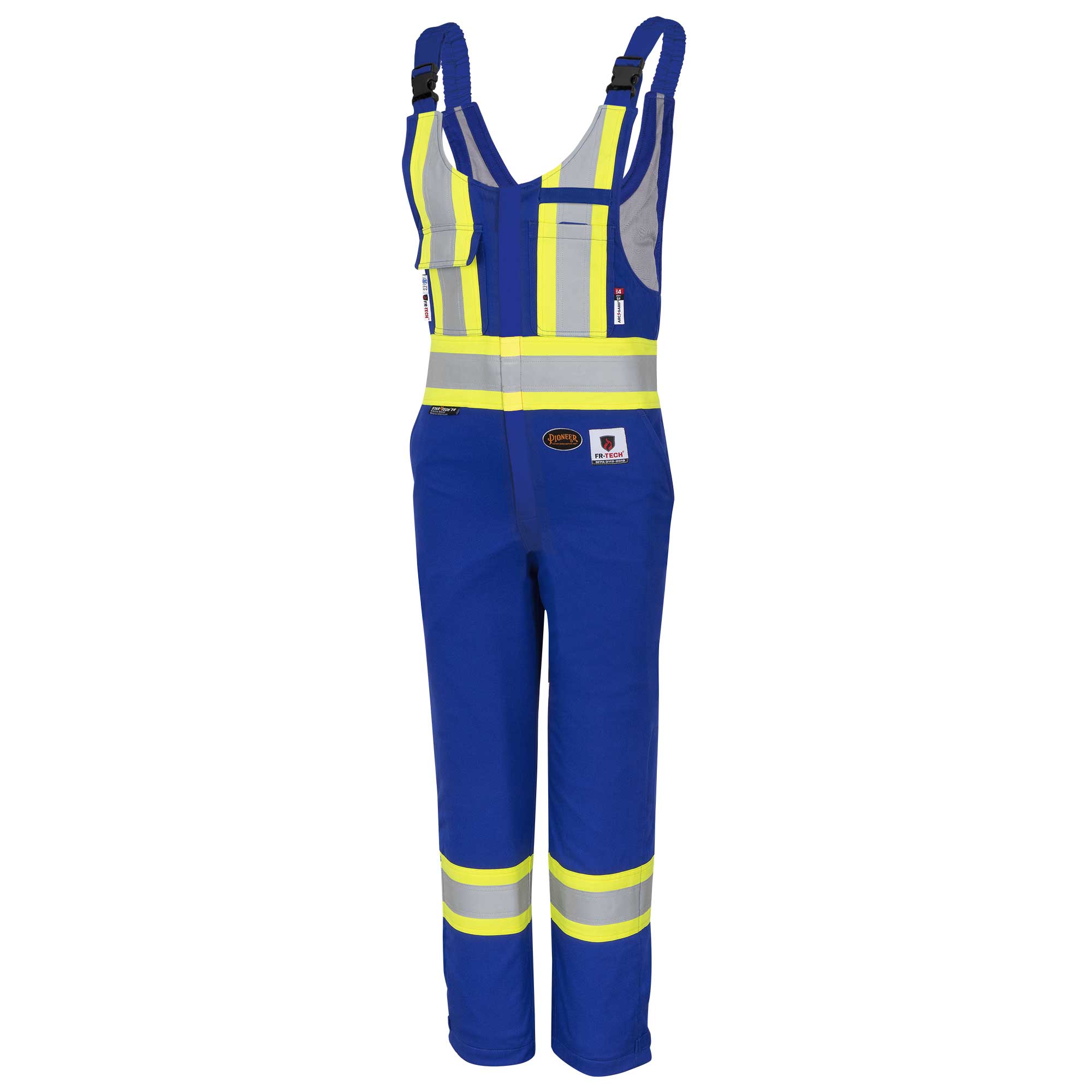 Women's FR-Tech® Hi-Vis FR/Arc-Rated Quilted Safety Overalls – Zipper Closure – Royal Blue – XS