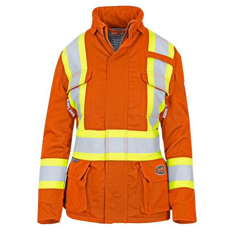 Women's FR-Tech® Hi-Vis FR/Arc-Rated Quilted Safety Parka – Hi-Vis Orange – S