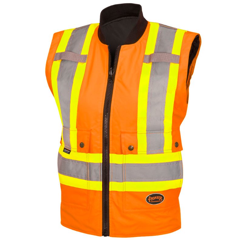 Women's Hi-Vis 7-in-1 Jacket – Waterproof – Detachable Hood – Hi-Vis Orange – XS