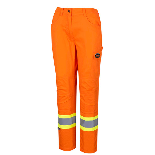 Women’s Safety Pants – Cotton Twill – Hi-Vis Orange – XL
