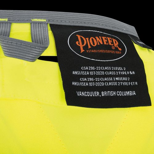 Women’s Surveyor’s Safety Vest – 150D Poly Twill – Snap Closure – Hi-Vis Yellow – L