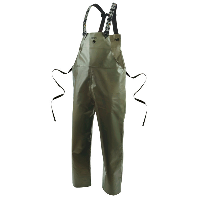 Canadian Waterproof Rain Bib Pants – PVC Coated Polyester – Olive – XL