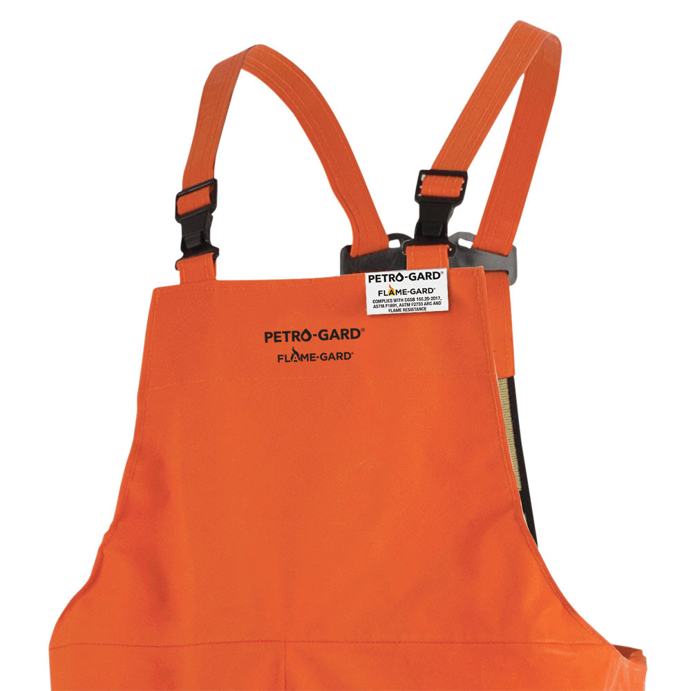 Petro-Gard® Hi-Vis FR/ARC-Rated Safety Bib Pants – Neoprene-Coated Nomex® – Hi-Vis Orange – 3XL
