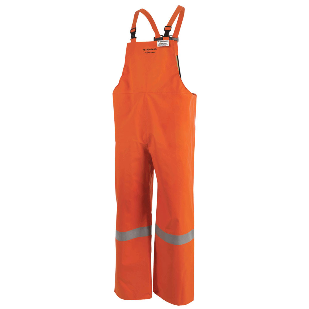 Petro-Gard® Hi-Vis FR/ARC-Rated Safety Bib Pants – Neoprene-Coated Nomex® – Hi-Vis Orange – M