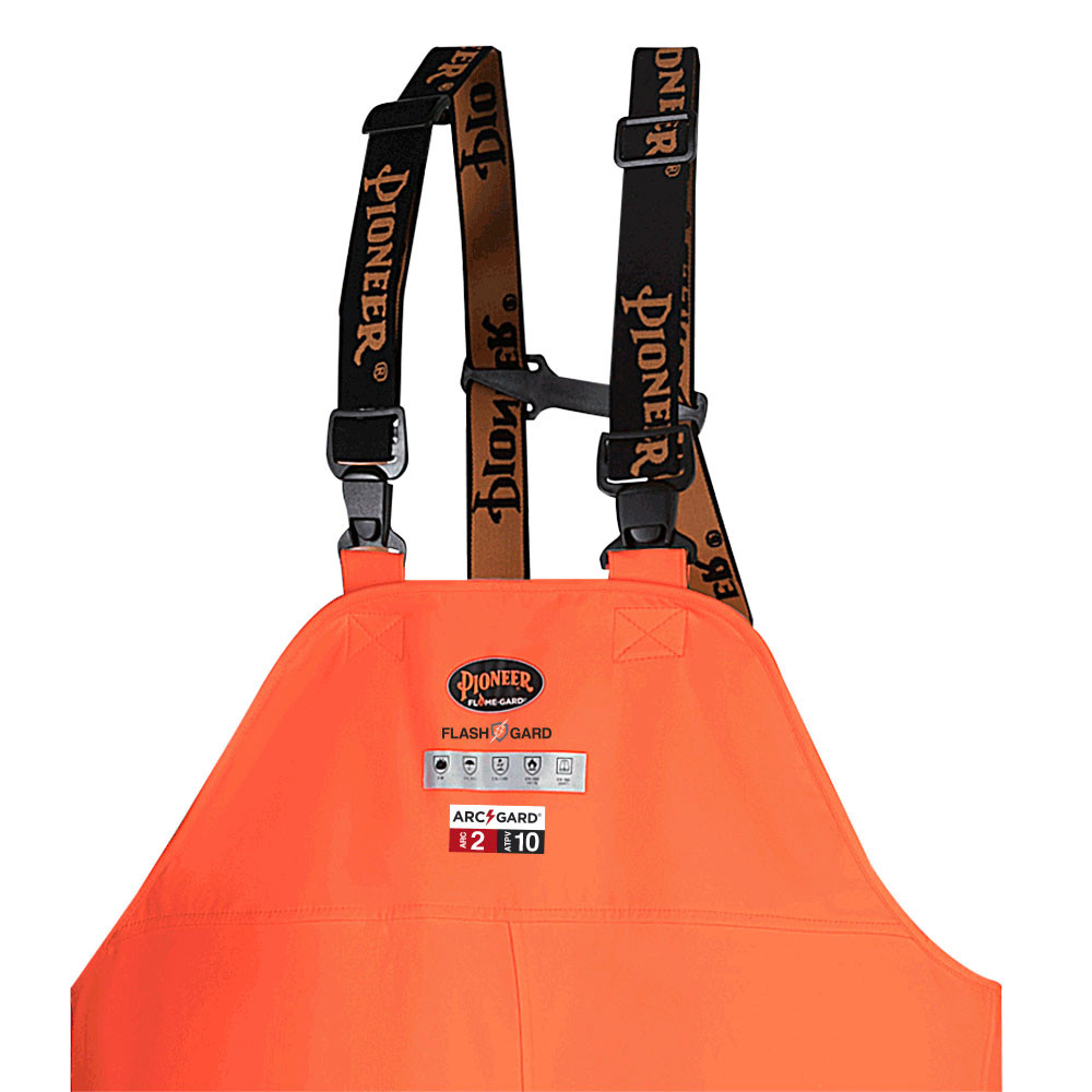Utili-Gard® FR/Arc-Rated Safety Bib Pants – PVC-Coated Nomex®/Kevlar® – International Orange – 3XL