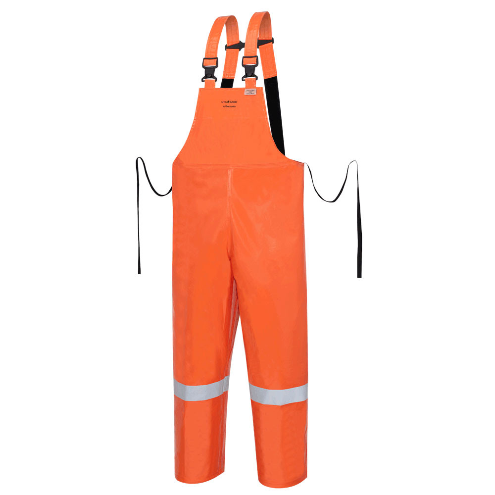 Utili-Gard® FR/Arc-Rated Safety Bib Pants – PVC-Coated Nomex®/Kevlar® – International Orange – S