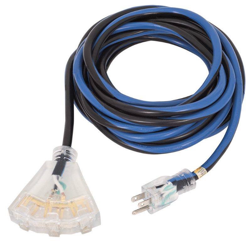 Extension Cord – Contractor Grade – Tri-Tap – 12 Gauge – 25'