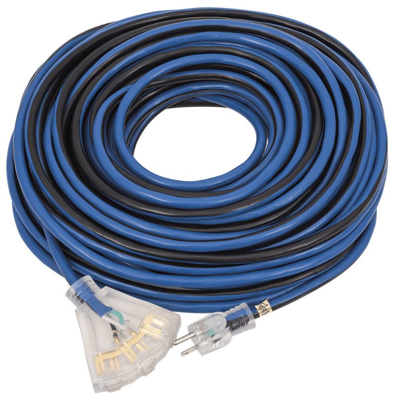 Extension Cord – Contractor Grade – Tri-Tap – 14 Gauge – 100'