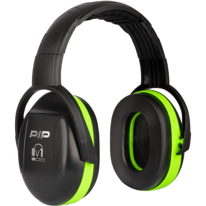 V1 Passive Ear Muff with Neckband NRR 23 (Neon Green OS)