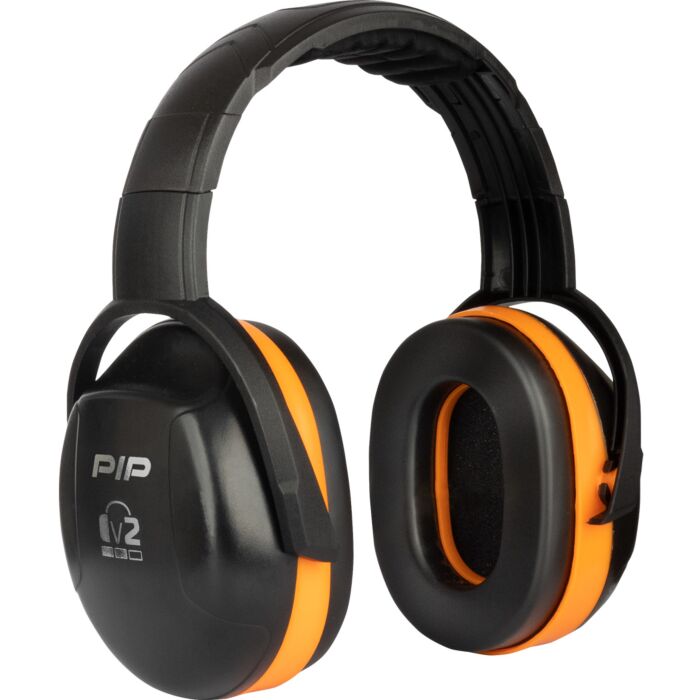 V2 Passive Ear Muff with Adjustable Headband NRR 25 (Neon Orange OS)