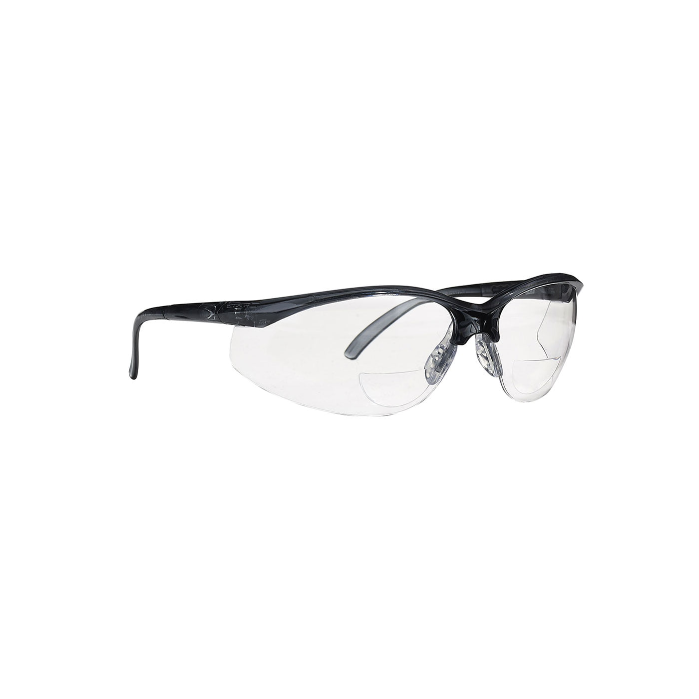 Semi-Rimless Safety Readers with Gray Frame, Clear Lens and 3A Coating +2.00 Diopter (Gray OS)