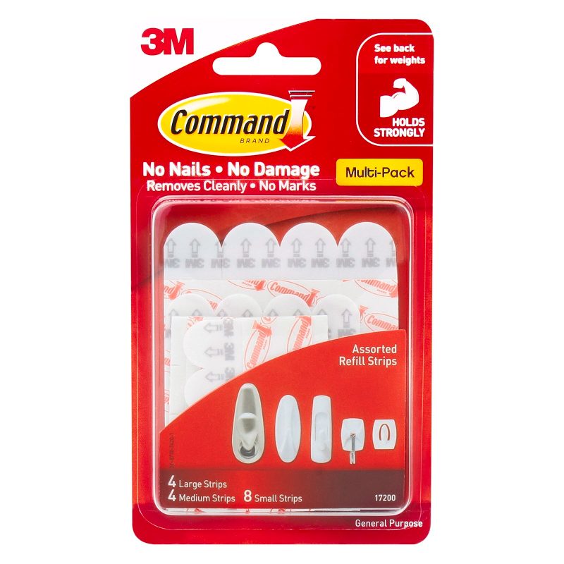 ASSORTED ADHESIVE STRIPS, PACK OF 6 (White OS)