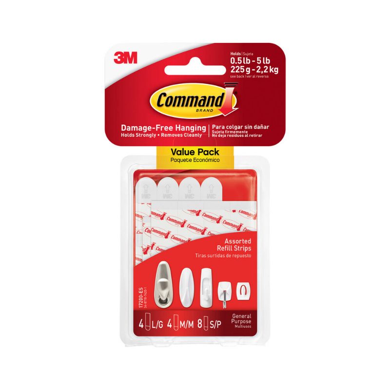 ASSORTED ADHESIVE STRIPS, PACK OF 16 (White OS)