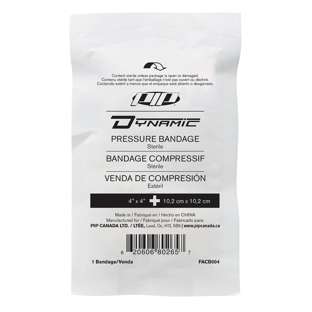 COMPRESS BANDAGE, STERILE, 4"X4" (White OS)