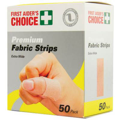 ADHESIVE FABRIC STRIPS,7/8"X1.5",BX/50 (Natural 50 Count)