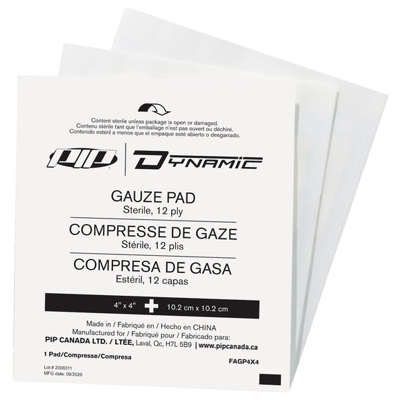 GAUZE PADS,STERILE,12PLY,4"X4",BX/4 (White 4/BX)