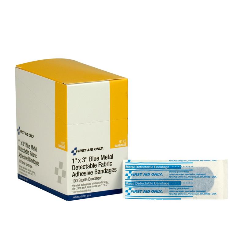 DETECT ADH. STRIPS,1"X3",BLUE,BX/100 (Blue OS)