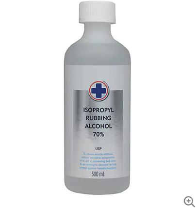RUBBING ALCOHOL, ISOPROPYL 70%, 500ML (Clear 475 ml)