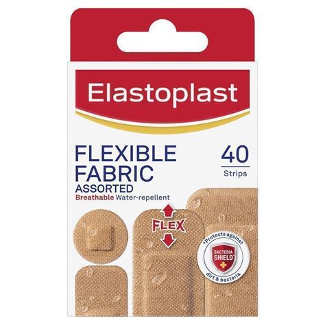 FABRIC ADH. STRIPS,ASSORTED SIZES,BX/40 (Natural OS)