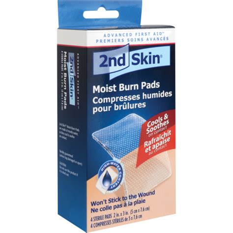 2ND SKIN MOIST BURN PADS,2"X3",BX/4 (White OS)