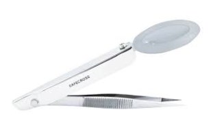 SPLINTER FORCEPS, WITH MAGNIFIER, 3" (Silver OS)