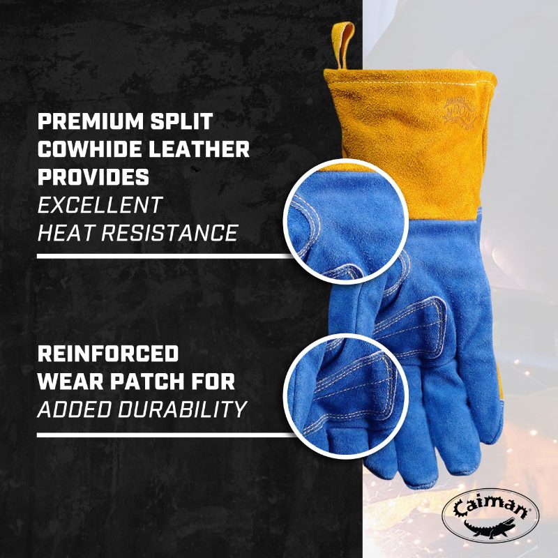 Cow Split Foam Insulated Stick Welding Gloves (Gold L)