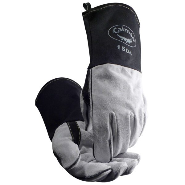 Premium Split Cowhide MIG/Stick Welder's Glove with FR Cotton Cuff (Gray L)