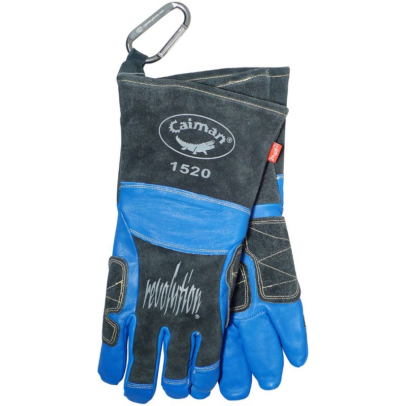 Premium Goat Grain MIG/Stick Welder's Glove with Wool Lining (Blue L)