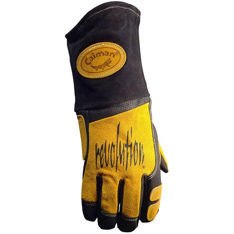 Premium Top Grain Cowhide Leather MIG/Stick Welder's Glove with FR Fleece Laminated Foam Insulation (Gold XL)