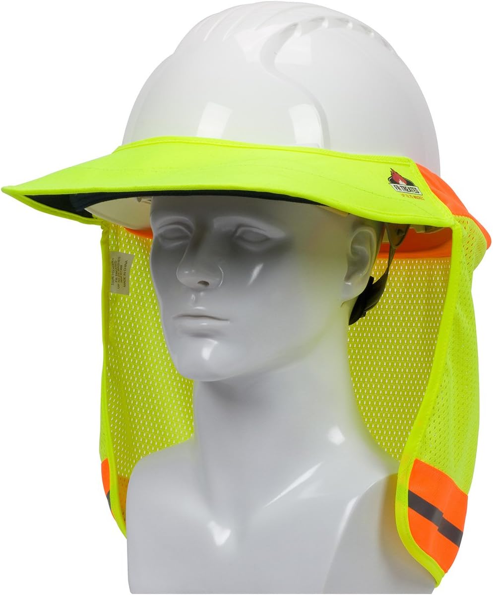 FR Treated Hi-Vis Hard Hat Visor and Neck Shade (Hi-Vis Yellow OS)